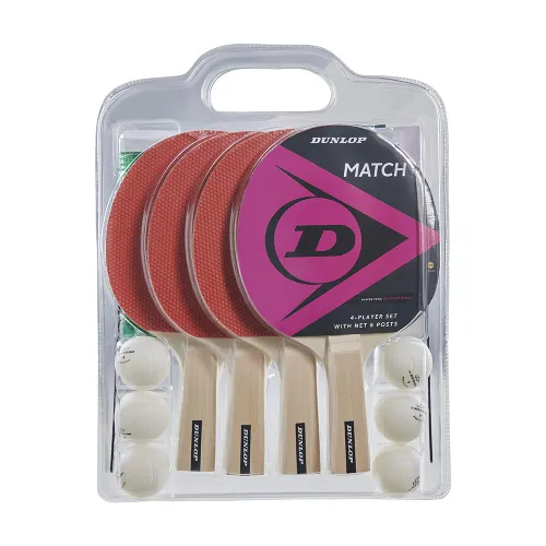 Dunlop Match 4 Player Table Tennis-Set including Four Bats