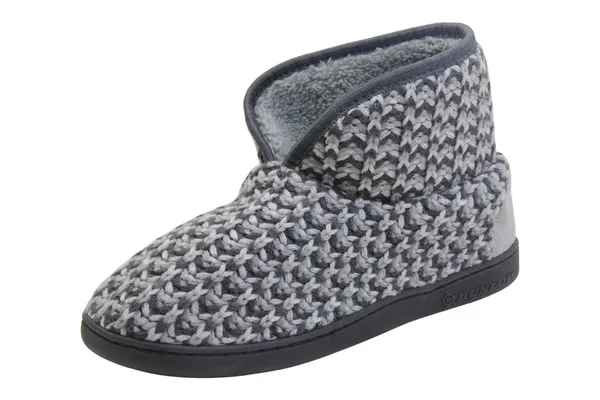 DUNLOP Mens Grey Faux Fur Slipper Boots UK 8