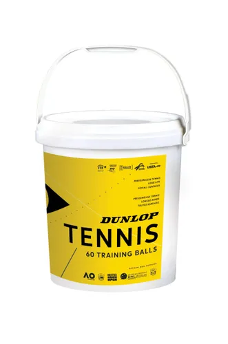 Dunlop Tennis Ball Training Yellow 60 Ball Bucket - for
