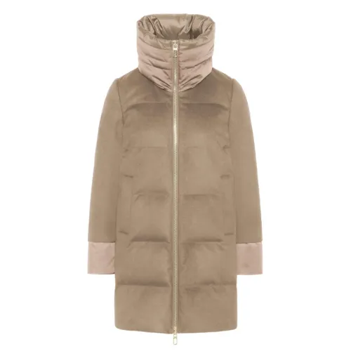 Duno , Adriel Quilted Coat in Cipria ,Beige female, Sizes: