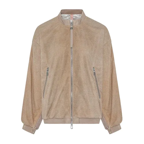 Duno , Bomber Jacket in Suede ,Beige female, Sizes: