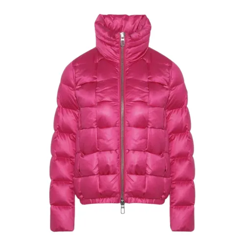 Duno , Fuchsia Quilted Short Jacket ,Pink female, Sizes: