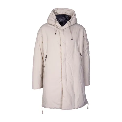 Duno , Men`s Insulated Parka with Hood ,Beige male, Sizes: