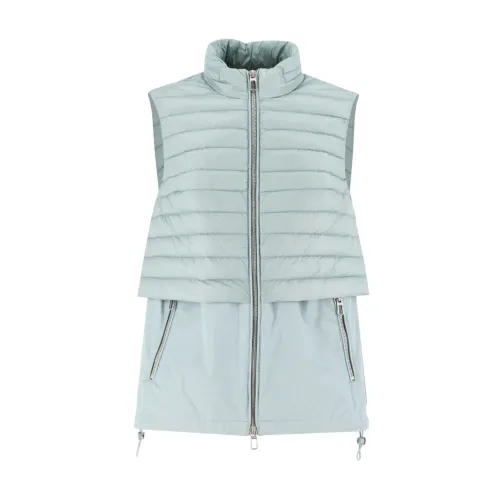 Duno , Quilted Oversize Waistcoat ,Blue female, Sizes: