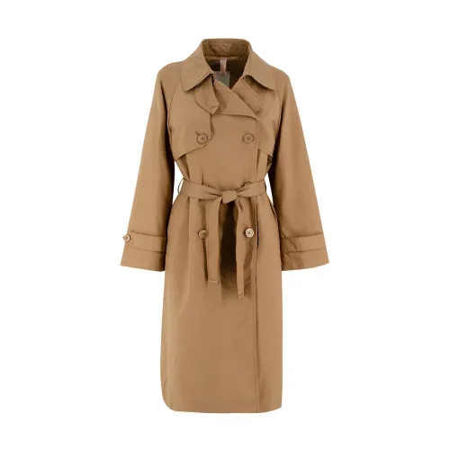 Duno , Versatile 3-in-1 Trench Coat for Women ,Brown female, Sizes: