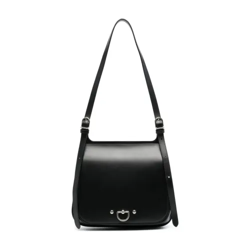 Durazzi Milano , Black Smooth Leather Shoulder Bag ,Black female, Sizes: ONE SIZE