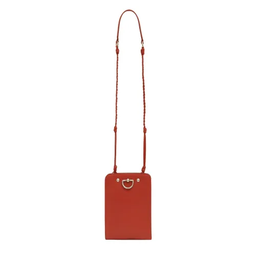 Durazzi Milano , Brick Red Calfskin Tile Bag ,Red female, Sizes: ONE SIZE