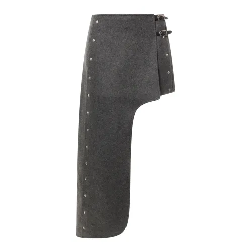 Durazzi Milano , Grey Wrap Skirt with Leather Straps ,Gray female, Sizes: