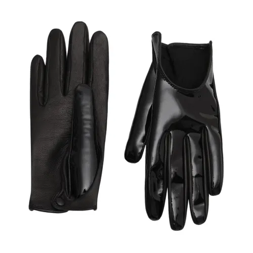 Durazzi Milano , Leather Gloves ,Black female, Sizes: