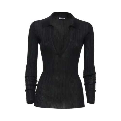 Durazzi Milano , Silk Knit Polo Set, Black, Made in Italy ,Black female, Sizes: