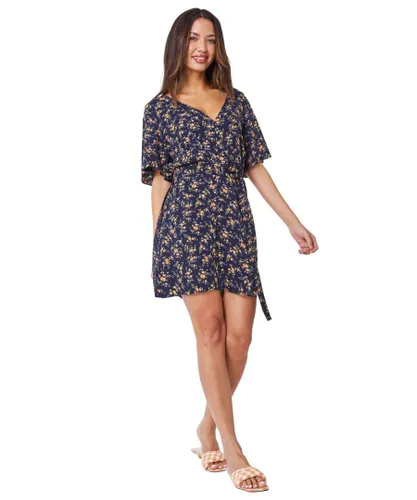 Dusk Womens Ditsy Floral Print Playsuit - Navy