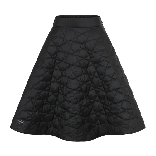 Duvetica , Black Long Quilted Decorated Skirt ,Black female, Sizes: