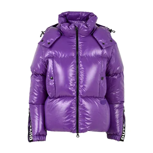 Duvetica , Front Zip Hooded Jacket ,Purple female, Sizes: