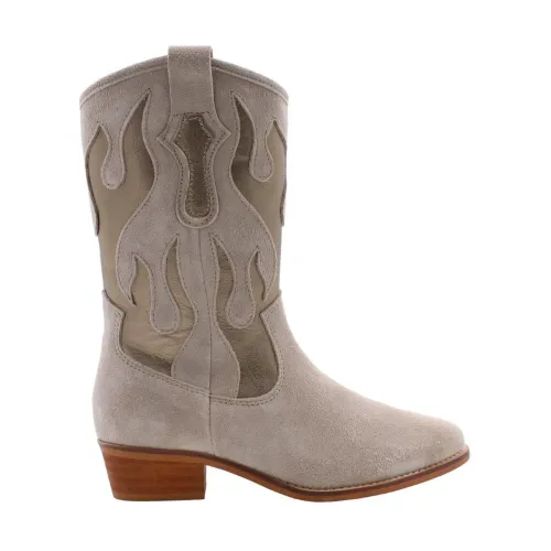 Dwrs , Western Charm Cowboy Boots ,Beige female, Sizes:
