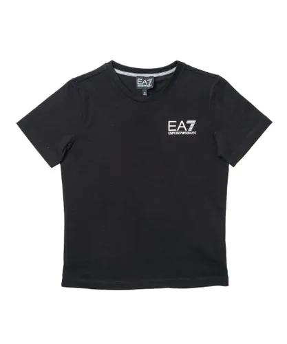 EA7 Boys Boy's Emporio Armani Juniors Core ID T-Shirt in Black Cotton