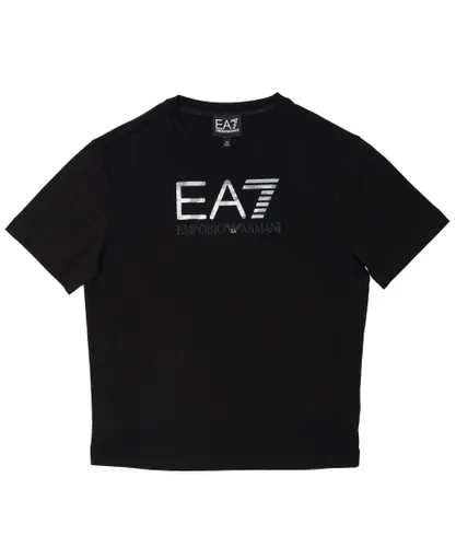 EA7 Boys Boy's Emporio Armani Visibility T-Shirt in Black Cotton