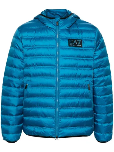 Ea7 Emporio Armani logo-appliqué padded jacket - Blue