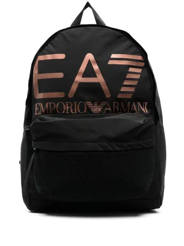 Ea7 Emporio Armani logo print backpack - Black