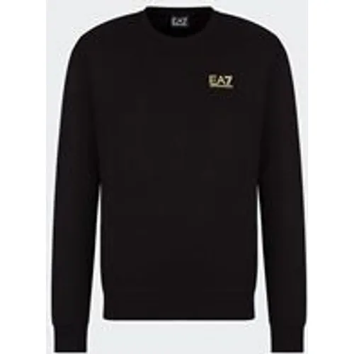 EA7 Emporio Armani Men's Core Identity Crew-Neck Sweatshirt in Black / Gold