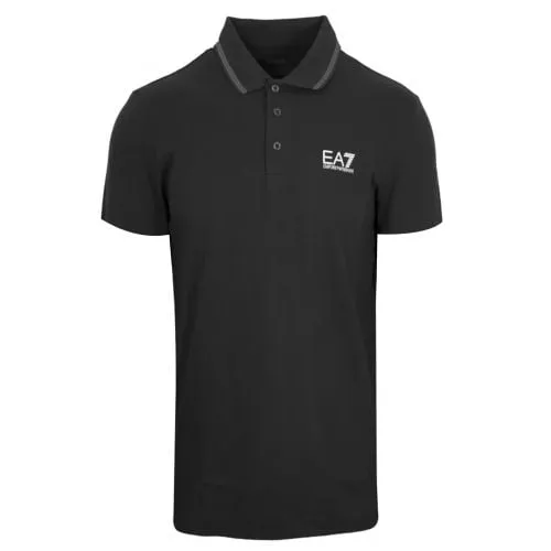 EA7 Mens Black Logo Polo Shirt