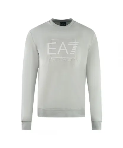 EA7 Mens Box Logo Oyster Mushroom Sweatshirt - Grey