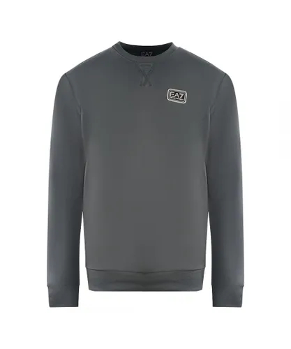 EA7 Mens Branded Patch Logo Iron Gate Sweatershirt - Grey