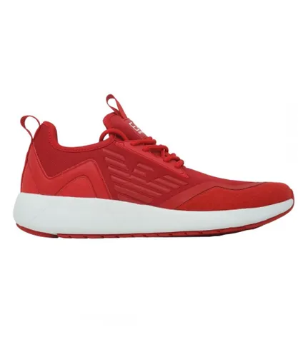 EA7 Mens Eagle Logo Lace Runner Red Trainers