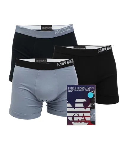 EA7 Mens Emporio Armani 3 Pack Boxer Shorts in Multi colour - Multicolour Cotton