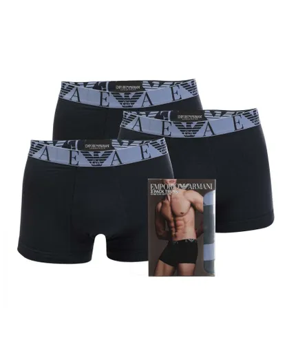 EA7 Mens Emporio Armani 3 Pack Cotton Trunks Boxer in Navy