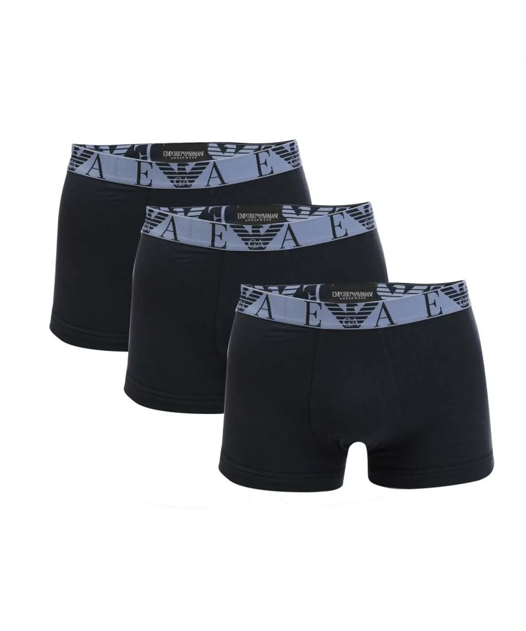 EA7 Mens Emporio Armani 3 Pack Cotton Trunks Boxer in Navy
