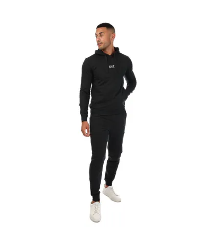EA7 Mens Emporio Armani Core ID Cotton Hooded Tracksuit in Navy
