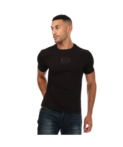 EA7 Mens Emporio Armani Core Identity Centre Logo T-Shirt in Black Cotton