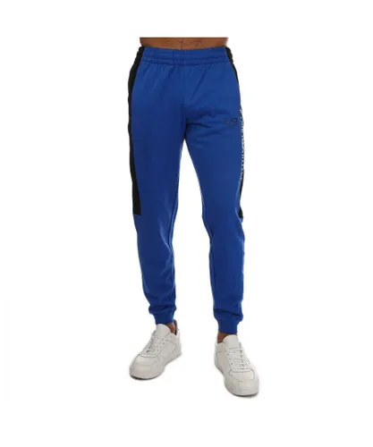 EA7 Mens Emporio Armani Jog Pants in Blue Cotton