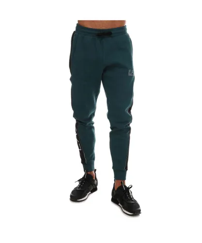 EA7 Mens Emporio Armani Jog Pants in Green Cotton