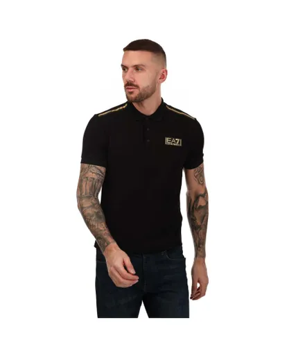 EA7 Mens Emporio Armani polo shirt for men in black Cotton