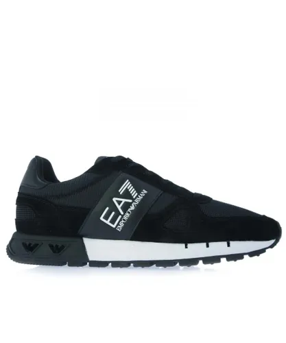 EA7 Mens Emporio Armani Sports Legacy Shoes in Black Mesh
