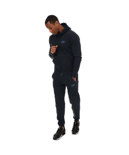 EA7 Mens Emporio Armani Visibility Cotton Blend Tracksuit in Navy