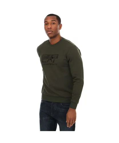 EA7 Mens Emporio Armani Visibility Cotton Crew Sweatshirt in Green