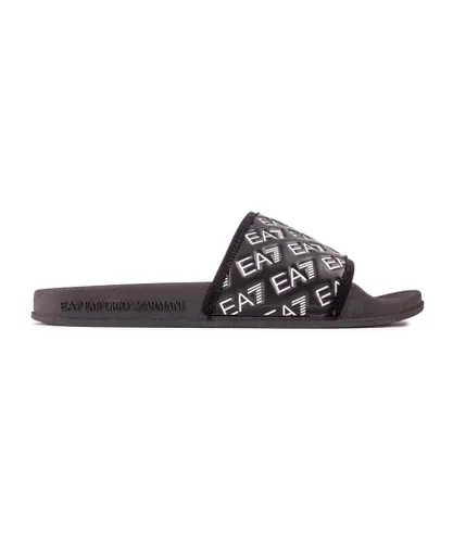EA7 Mens Logo Wrap Sandals - Black