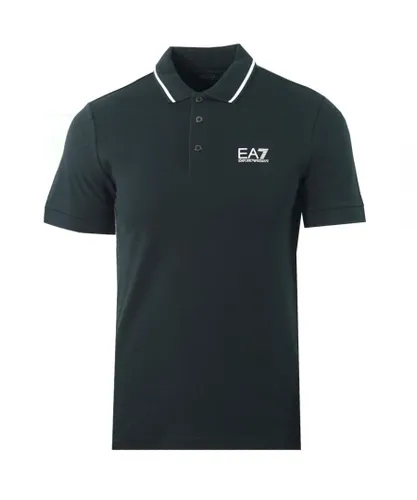 EA7 Mens Night Blue Polo Shirt Cotton