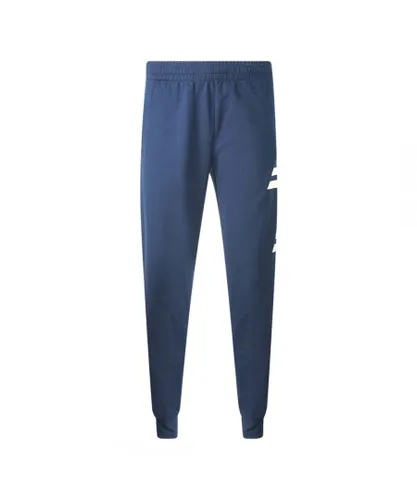 EA7 Mens No 7 Logo Navy Blue Sweat Pants Cotton
