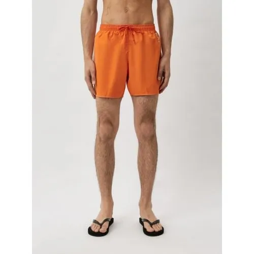EA7 Mens Orange Tiger Black Logo Swim Short