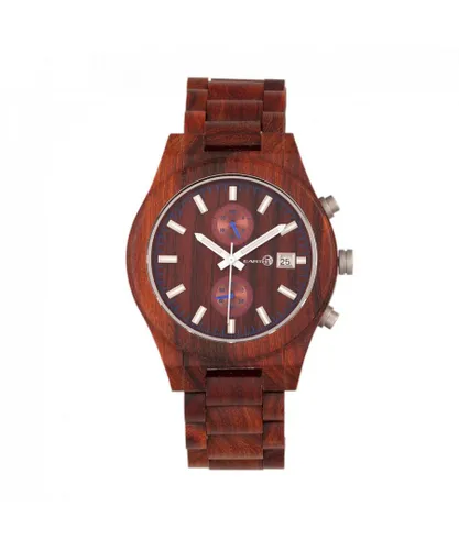 Earth Wood Unisex Castillo Bracelet Watch w/Date - Red - One Size