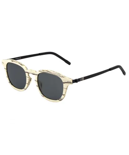 Earth Wood Unisex Kavaja Polarized Sunglasses - White - One