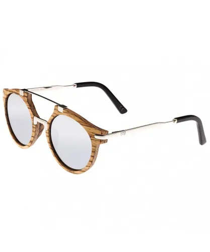 Earth Wood Unisex Petani Polarized Sunglasses - Silver - One