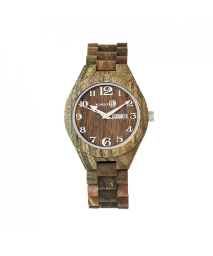 Earth Wood Unisex Sapwood Bracelet Watch w/Date - Green - One Size