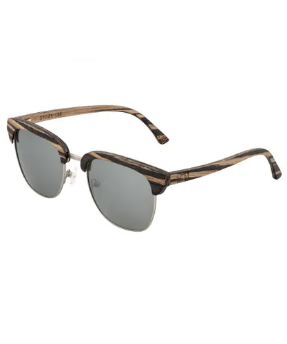 Earth Wood Unisex Sassel Polarized Sunglasses - Silver - One