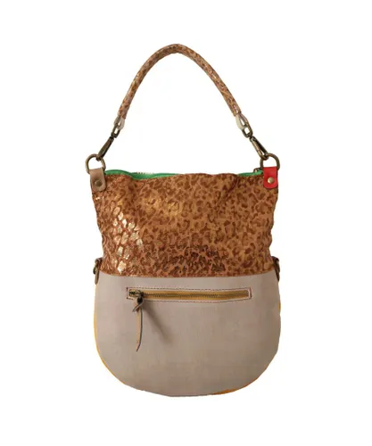 EBARRITO WoMens Multicolor Genuine Leather Shoulder Strap Tote Handbag - Multicolour - One Size