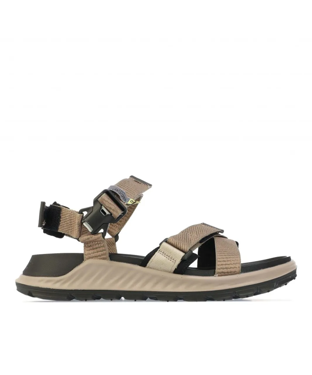 Ecco Mens Exowrap Sandal in Taupe Textile