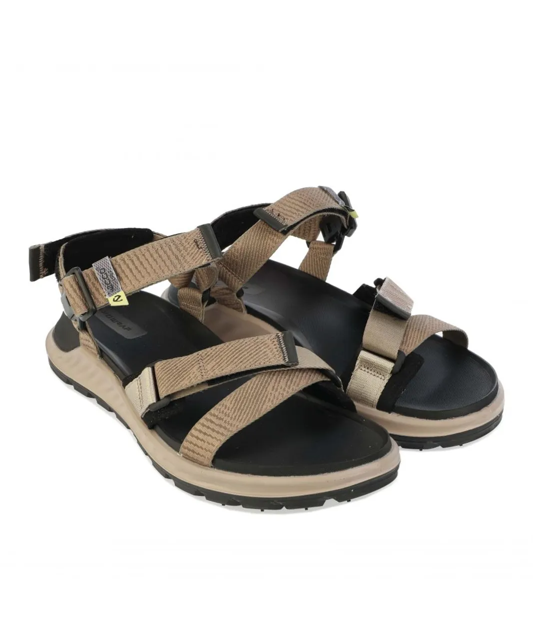 Ecco Mens Exowrap Sandal in Taupe Textile